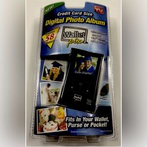 Digital Photo Album Pocket Pix Credit Card Size *58 pics*, White, NEW & SEALED!